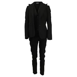 Dolce & Gabbana-Dolce & Gabbana Tailored Three Piece Suit in Black Wool-Black