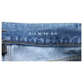 Saint Laurent-Saint Laurent Slit Knee Slim Fit Jeans In Light Blue Cotton-Blue