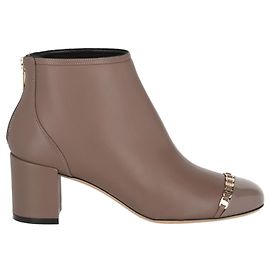Salvatore Ferragamo Atri Stiefeletten aus Leder Grau