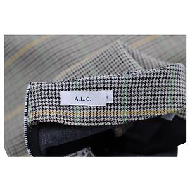 a.l.C Plaid Mini Skirt in Beige Polyester Other