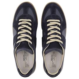Maison Martin Margiela-Replica Sneakers in Blue Leather-Blue