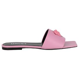 Versace La Medusa Leather Sandals Pink