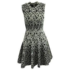 Alaïa-Alaïa Leopard Print Mini Dress in Grey Viscose-Other