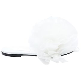 Emilio Pucci x Koizumi Ruffled Tulle Slides in White Leather White