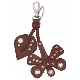 Miu Miu keychain in leaf and butterfly brown leather Brown