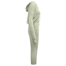 Nili Lotan-Felpa con cappuccio e pantaloni con zip Nili Lotan in cashmere grigio-Grigio