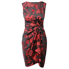 Jason Wu-Jason Wu Draped Floral Print Sleeveless Dress in Black Polyester-Other