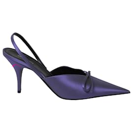 Balenciaga-Balenciaga Knife Slingback Pumps in Fuchsia Pink Satin-Pink