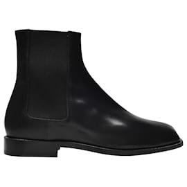 Maison Martin Margiela-Tabi Advocate Ankle Boots in Black Leather-Black