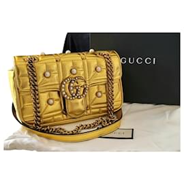 Gucci-Gucci Marmont perla metalizada-Dorado