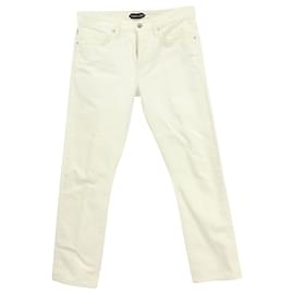 Tom Ford-Jeans Tom Ford Straight Fit em Algodão Branco-Branco