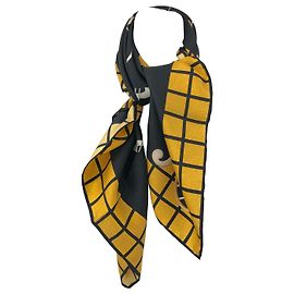 Bulgari Schal aus schwarz-goldener Seide Schwarz