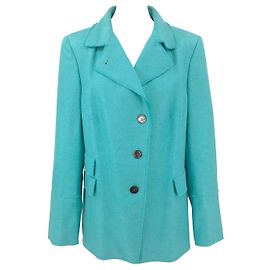 Akris summer jacket in aqua silk cashmere weave Other