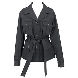 Emilio Pucci military jacket in black cotton with gold badge Black