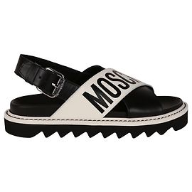 Sandali in pelle con logo Moschino Multicolore