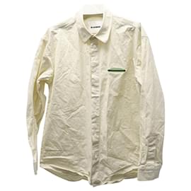 Jil Sander-Jil Sander Never Fade Away Camisa con placa en algodón beige-Castaño,Beige