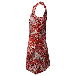 Giambattista Valli-Giambattista Valli Mini robe sans manches à fleurs en coton rouge-Autre