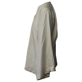 Helmut Lang-Helmut Lang Flared Sleeve Tunic Blouse in White Silk -White