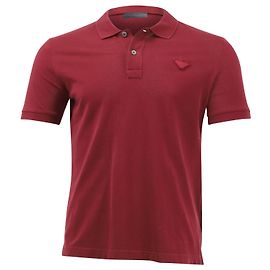 Polo de piqué granate de Prada en algodón burdeos Burdeos