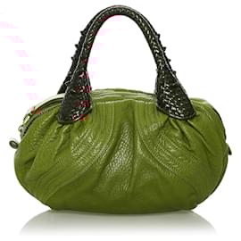 Fendi-Fendi Brown Spy Leather Handbag-Brown,Dark brown