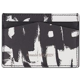 Alexander Mcqueen-Card Holder in Black and White Leather-Multiple colors