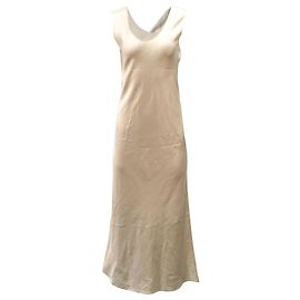 VESTIDO LARGO DRAPEADO THEORY Blanco Crudo