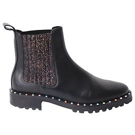 Sophia Webster Lara Ankle Boot com tachas em couro preto Preto