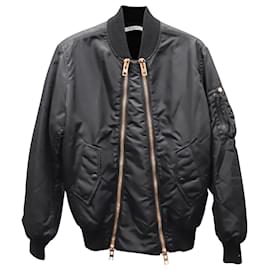Givenchy lined Zip Bomber Jacket in Black Polyester Black