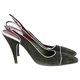 Prada-Prada Slingback Pumps in Brown Suede-Brown