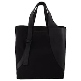 Alexander Mcqueen-Medium Crossbody Totebag in Black Polyester-Black