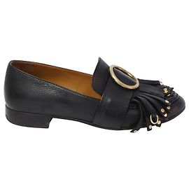 Chloé Mocassini Chloe Olly con frange in pelle nera Nero