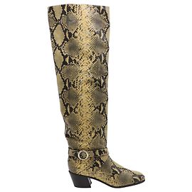 Jimmy Choo Beca 45 Snake Print Boots in Multicolor Leather Multiple colors