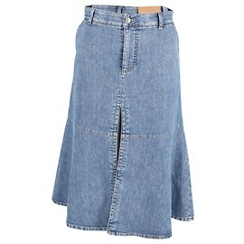 Stella Mc Cartney Stella McCartney Flared Midi Skirt in Light Blue Denim Blue Light blue