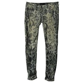Isabel Marant Pantalones largos rectos con estampado de piel de serpiente en algodón multicolor Otro Impresión de pitón