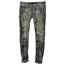 Isabel Marant-Isabel Marant Snakeskin Pattern Straight Long Trousers in Multicolor Cotton-Multiple colors