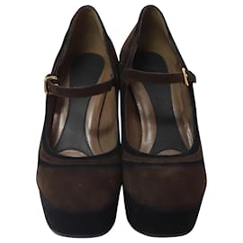 Marni-Zapatos de Tacón Marni Mary Jane en Gamuza Marrón-Castaño