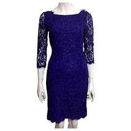 Diane Von Furstenberg-DvF Zarita Long  lace dress in dark blue-Blue