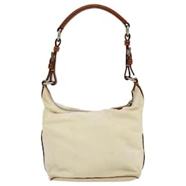 Prada-PRADA Shoulder Bag Nylon Leather Beige Brown Auth yt818-Brown,Beige