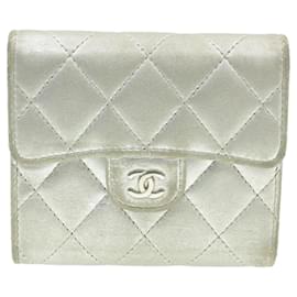 Chanel-CHANEL Matelasse Bifold Wallet Silber CC Auth cr620-Silber