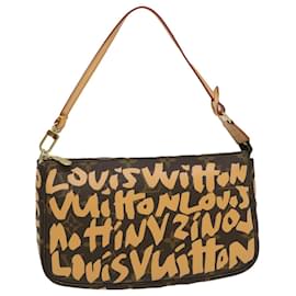 Louis Vuitton-LOUIS VUITTON Monogramm-Graffiti Pochette Accessoires Pouch Orange LV Auth yk4130-Orange