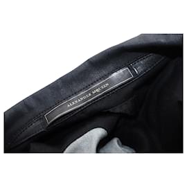 Alexander Mcqueen-Alexander McQueen Waxed Denim Jacket in Dark Grey Cotton-Grey