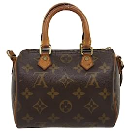 Louis Vuitton-LOUIS VUITTON Monogram Nano Speedy Shoulder Bag 2way M61252 LV Auth 29825-Monogram