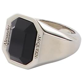 Alexander Mcqueen-Jewelled Ring in Brass-Silvery,Metallic