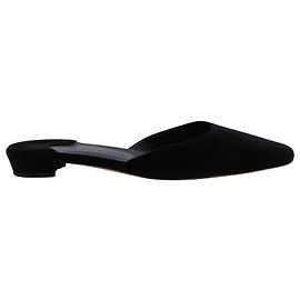 Magda Butrym Mules Plates Grèce en Velours Noir Noir