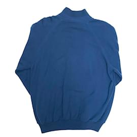 Loro Piana-LORO PIANA 100% cashmere reversible zip-up knit size 54 / blue / men's-Blue