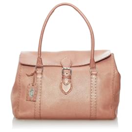 Fendi-Sac à main Fendi en cuir rose Selleria Linda-Rose