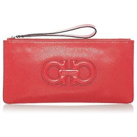 Salvatore Ferragamo Borsa Gancini in Pelle Rossa Ferragamo Rosso