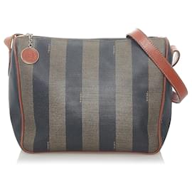 Fendi-Sac bandoulière Fendi Pequin marron-Marron,Noir