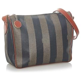 Fendi-Sac bandoulière Fendi Pequin marron-Marron,Noir