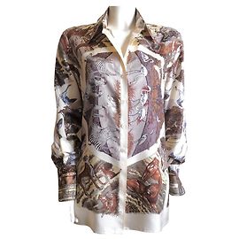 Camicia in seta Hermès Carrè Tanzanie di Robert Dallet Multicolore